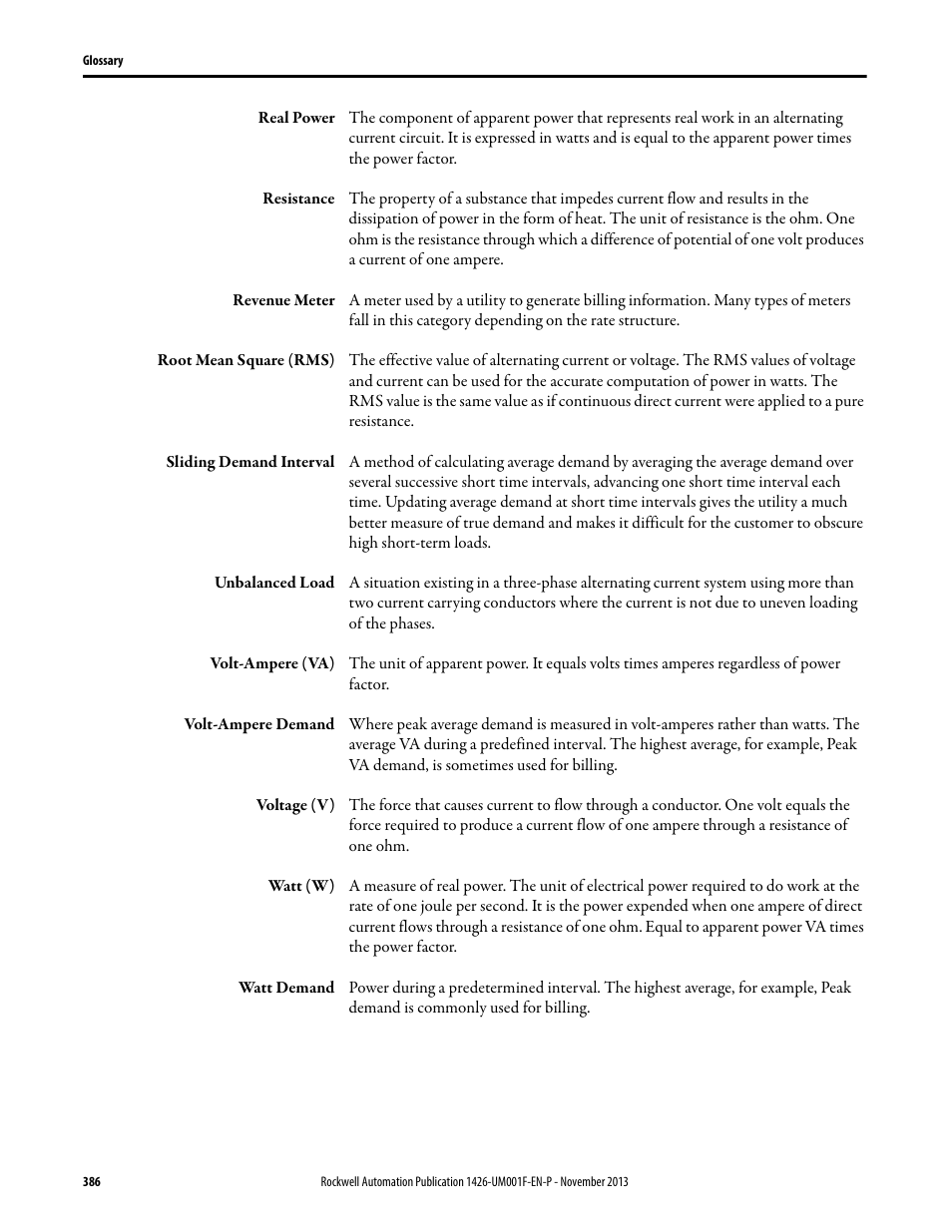 Rockwell Automation 1426 PowerMonitor 5000 Unit User Manual | Page 386 / 396