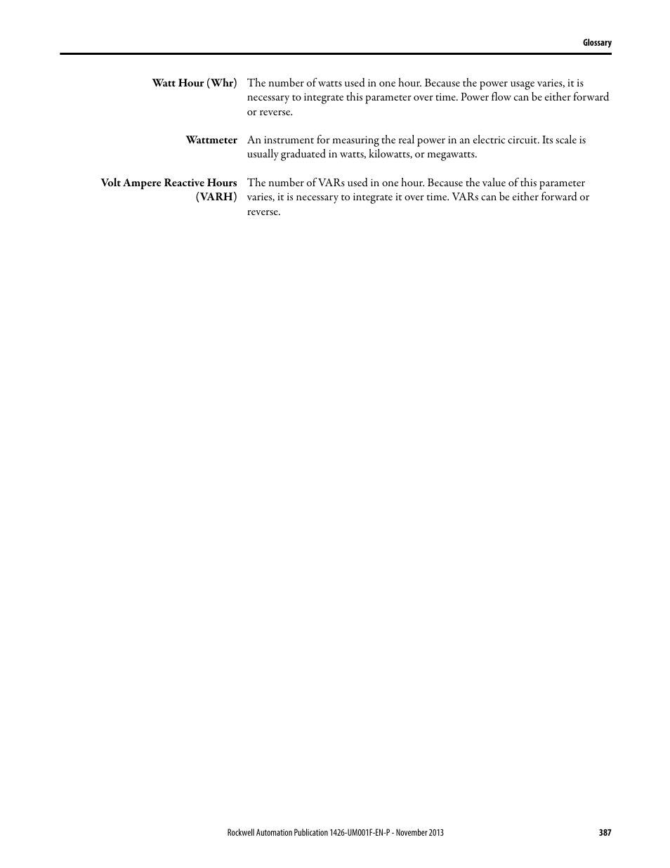 Rockwell Automation 1426 PowerMonitor 5000 Unit User Manual | Page 387 / 396