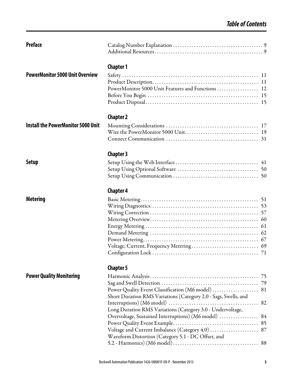 Rockwell Automation 1426 PowerMonitor 5000 Unit User Manual | Page 5 / 396