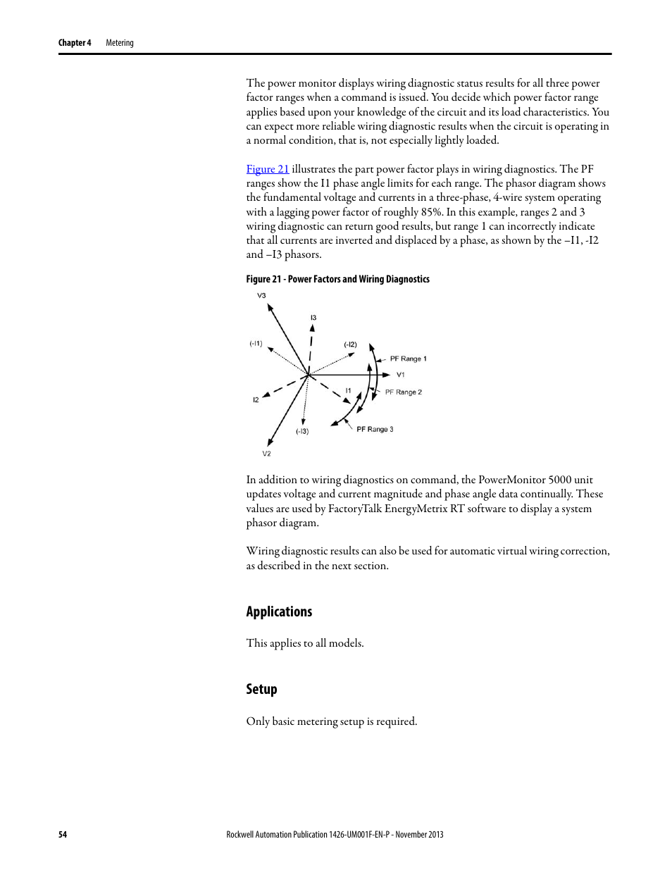 Applications, Setup | Rockwell Automation 1426 PowerMonitor 5000 Unit User Manual | Page 54 / 396