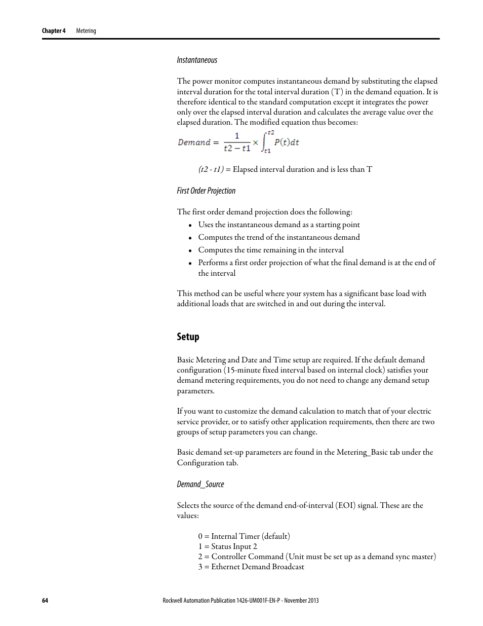 Setup | Rockwell Automation 1426 PowerMonitor 5000 Unit User Manual | Page 64 / 396