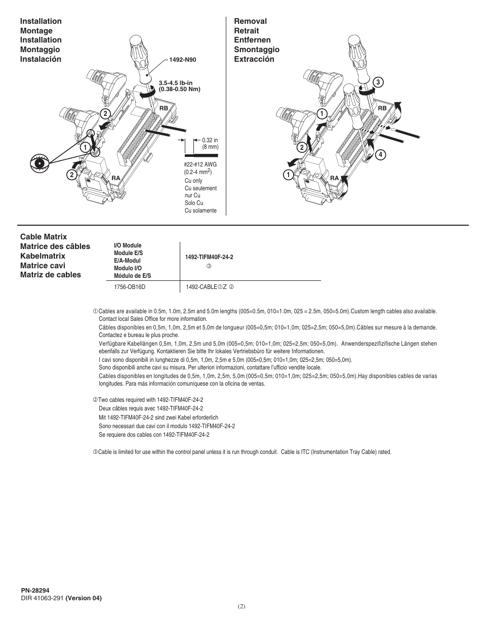 Rockwell Automation 1492-TIFM40F-24-2 Term. Module for use in SIL2 Safety Shutdown Appl. w/2 1756-OB16 User Manual | Page 2 / 4