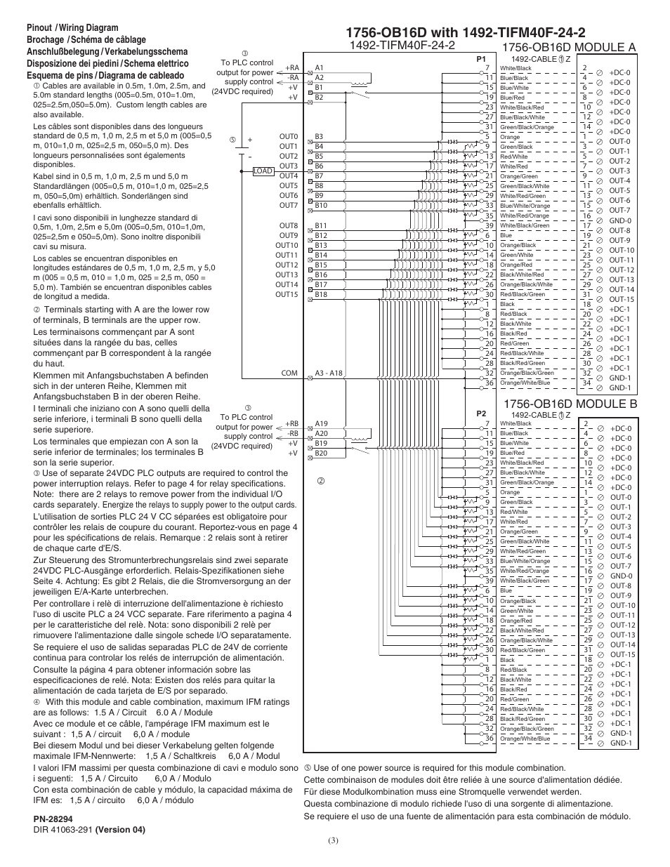 Rockwell Automation 1492-TIFM40F-24-2 Term. Module for use in SIL2 Safety Shutdown Appl. w/2 1756-OB16 User Manual | Page 3 / 4