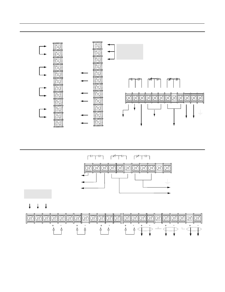 Câblage entrées/sorties (e/s) – tailles a, Câblage e/s – toutes les autres tailles, J10 (tb10) | J4 (tb4), J7 (tb7), Source d’alimentation c.c, Tb11, Tb10 | Rockwell Automation 1336E IMPACT Quick Start Guide User Manual | Page 24 / 68