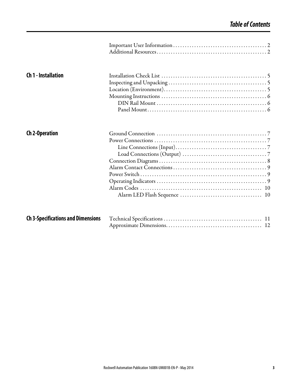 Rockwell Automation 1608N MiniDySC User Manual, 2-6 Amp User Manual | Page 3 / 14