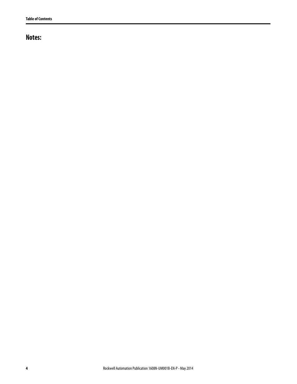 Notes | Rockwell Automation 1608N MiniDySC User Manual, 2-6 Amp User Manual | Page 4 / 14