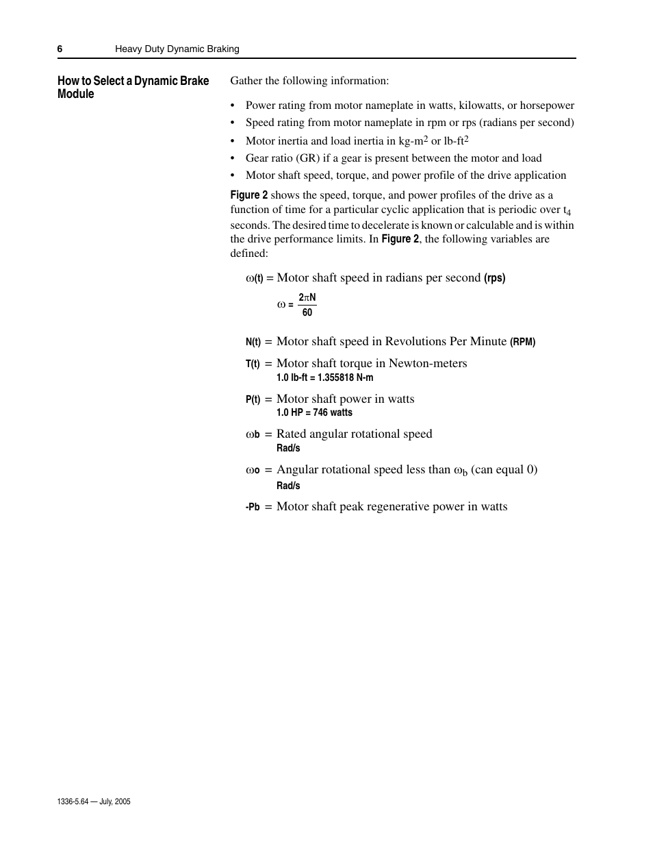 How to select a dynamic brake module | Rockwell Automation 1336_S_F_T Allen-Bradley Dynamic Braking User Manual | Page 6 / 28