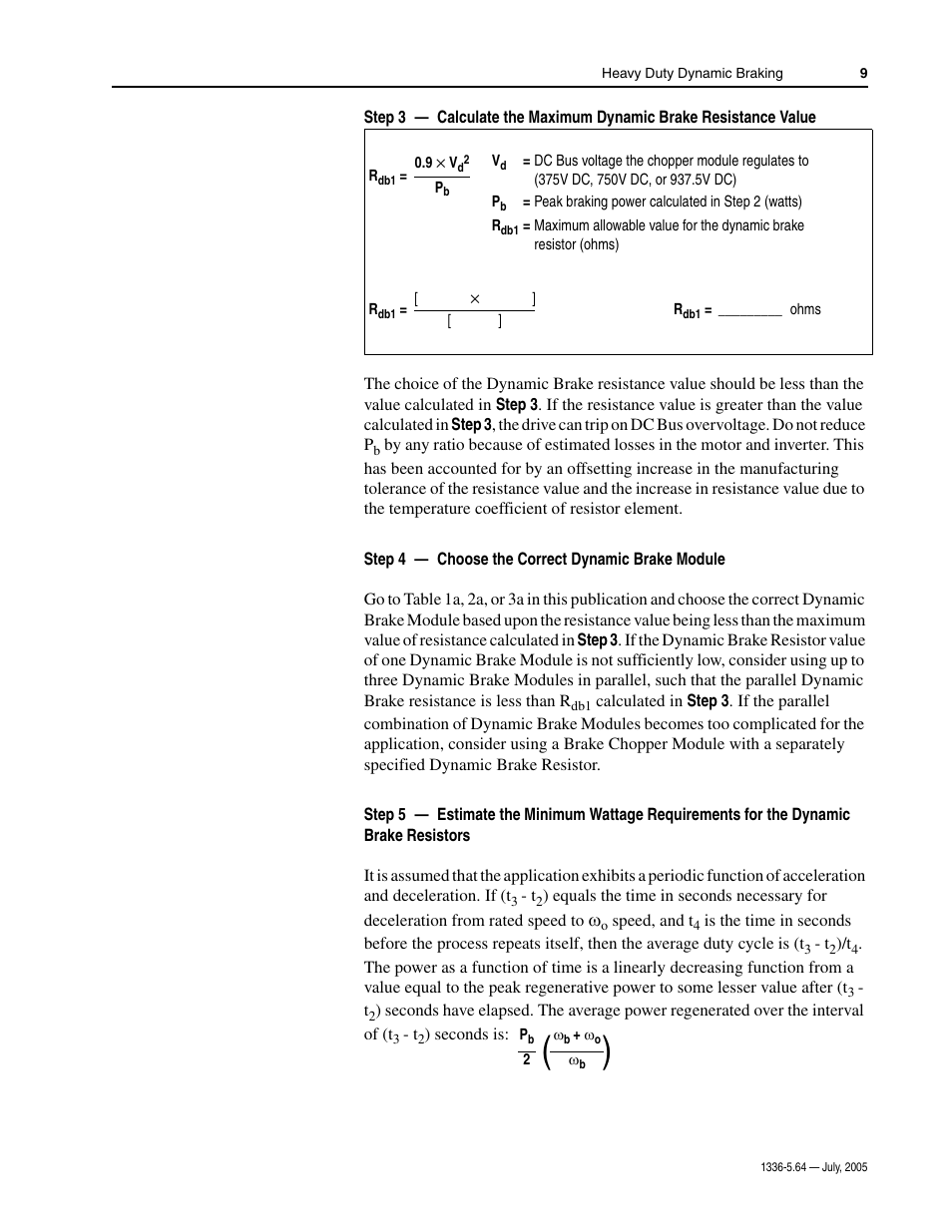 Rockwell Automation 1336_S_F_T Allen-Bradley Dynamic Braking User Manual | Page 9 / 28