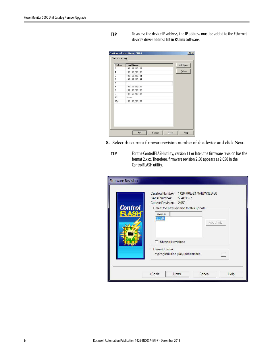 Rockwell Automation 1426-MxE-xxx PowerMonitor 5000 Unit Catalog Number Upgrade Installation Instructions User Manual | Page 6 / 12