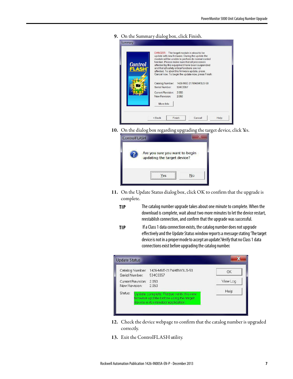 Rockwell Automation 1426-MxE-xxx PowerMonitor 5000 Unit Catalog Number Upgrade Installation Instructions User Manual | Page 7 / 12