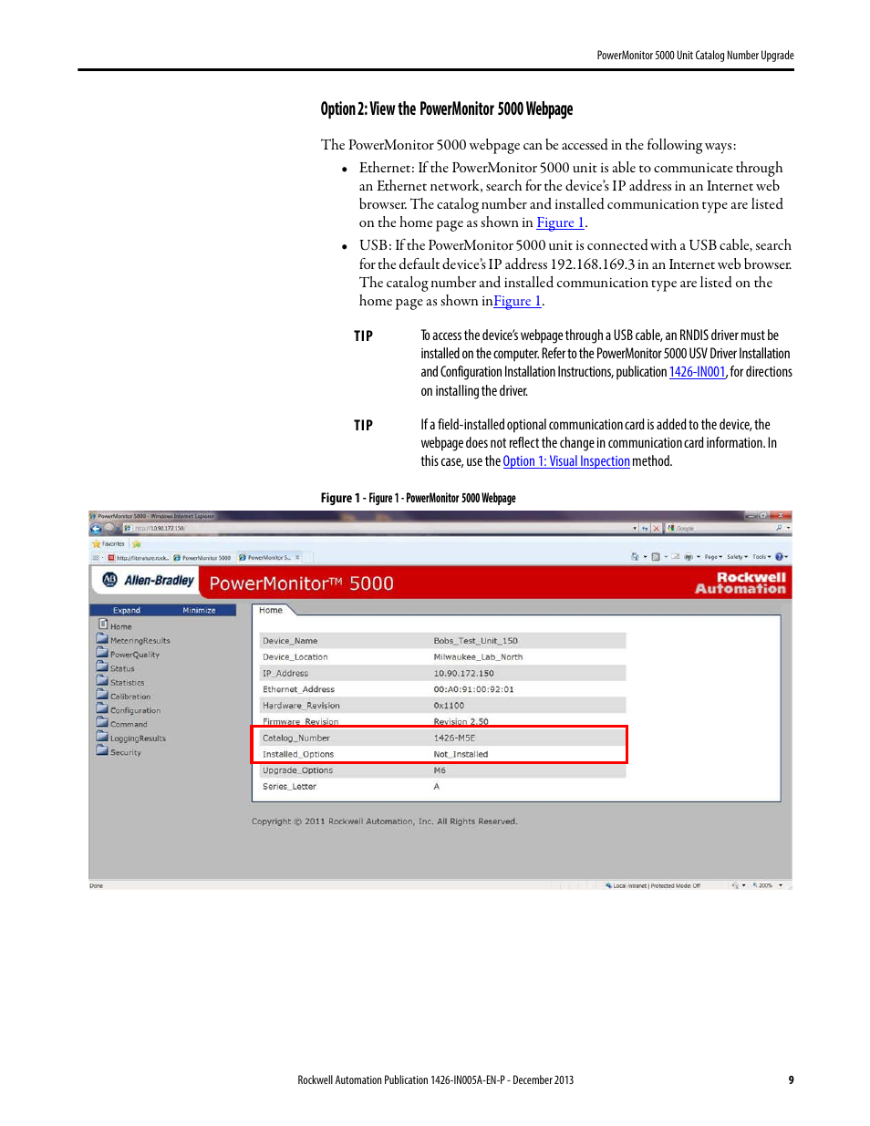 Rockwell Automation 1426-MxE-xxx PowerMonitor 5000 Unit Catalog Number Upgrade Installation Instructions User Manual | Page 9 / 12