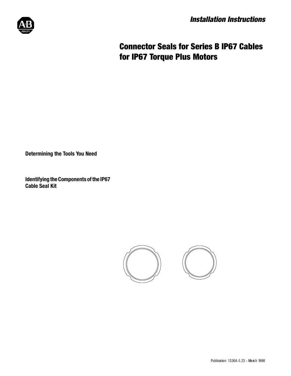 Rockwell Automation 1326AB Cable Connector Seals User Manual | 4 pages