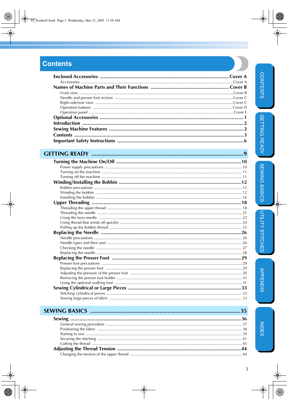 Brother NX-200 User Manual | Page 9 / 111