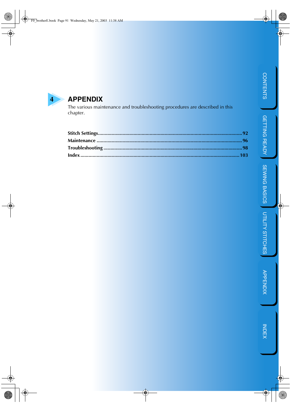 Appendix | Brother NX-200 User Manual | Page 97 / 111