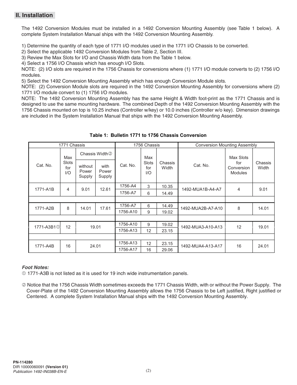 Ii. installation | Rockwell Automation 1492-CM1771-LD007 Field Conversion Module User Manual | Page 2 / 6