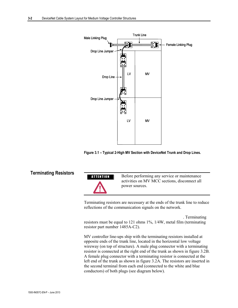 Terminating resistors | Rockwell Automation 1500 DeviceNet MV Controllers Installation Instructions User Manual | Page 10 / 36