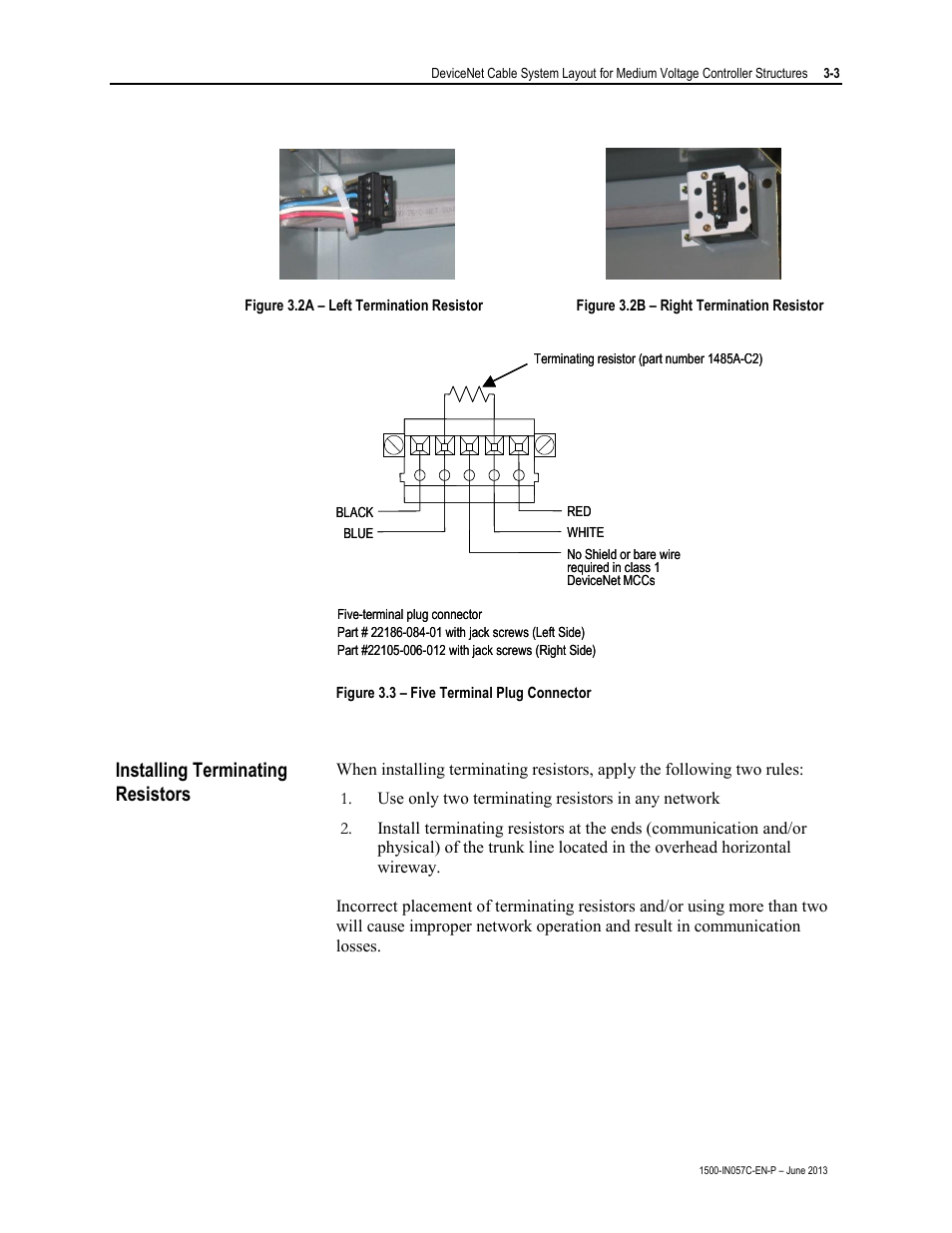 Installing terminating resistors | Rockwell Automation 1500 DeviceNet MV Controllers Installation Instructions User Manual | Page 11 / 36