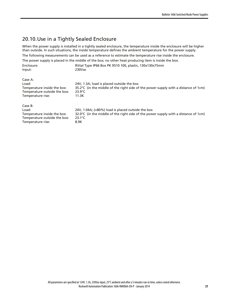 Use in a tightly sealed enclosure | Rockwell Automation 1606-XLP30EQ Power Supply Reference Manual User Manual | Page 21 / 24