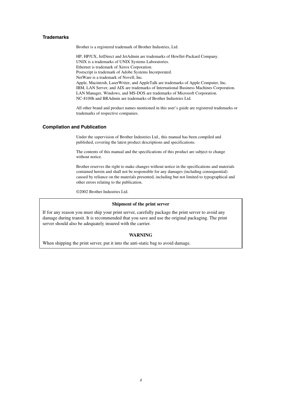 Brother NC8100H User Manual | Page 2 / 181