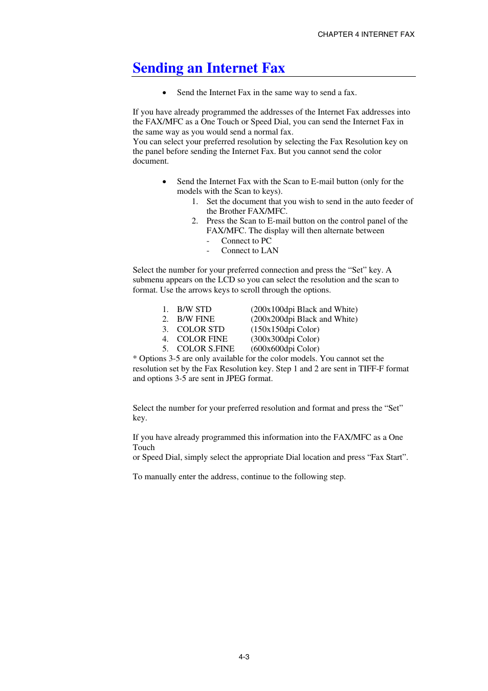 Sending an internet fax | Brother NC8100H User Manual | Page 43 / 181