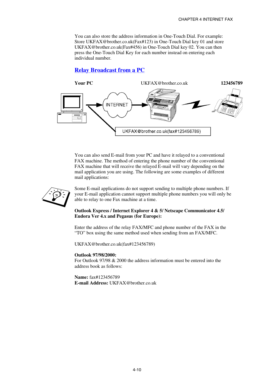 Relay broadcast from a pc | Brother NC8100H User Manual | Page 50 / 181