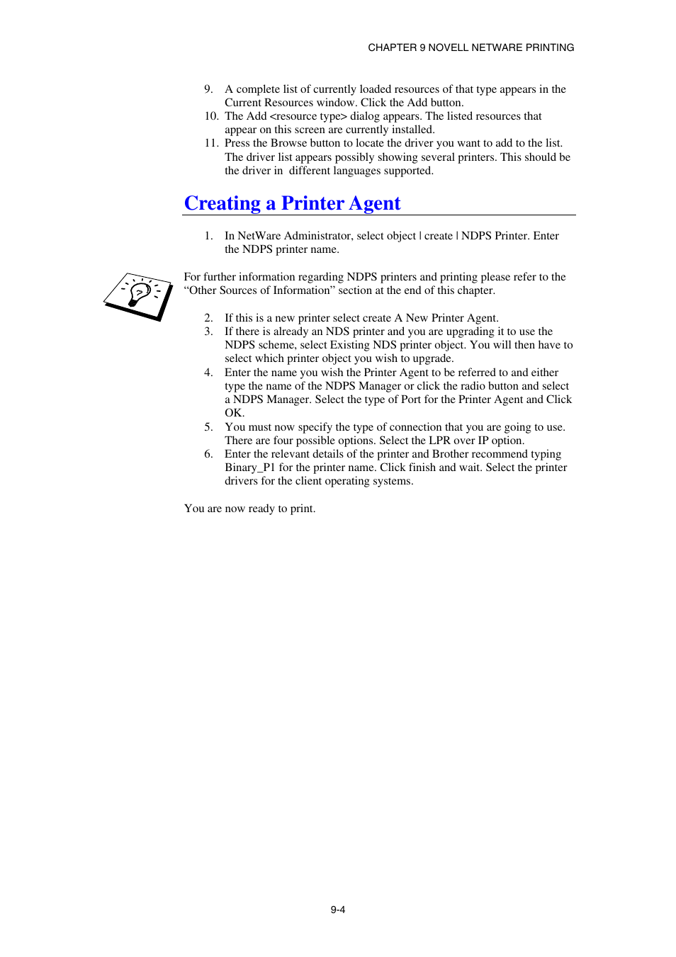 Creating a printer agent | Brother NC8100H User Manual | Page 91 / 181