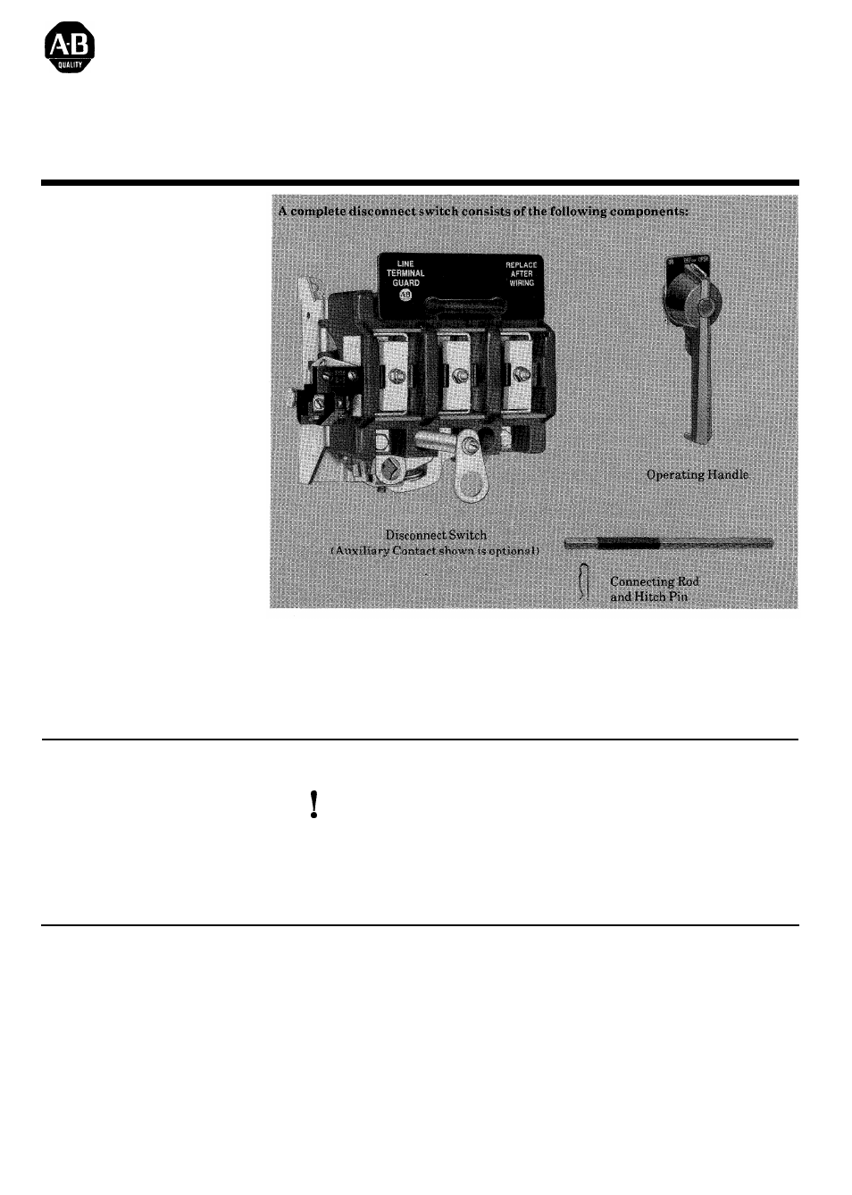 Rockwell Automation 1494R Rod Operated Disconnect Switches 30 Through 200 Ampere Frame Sizes - Instr. User Manual | 6 pages