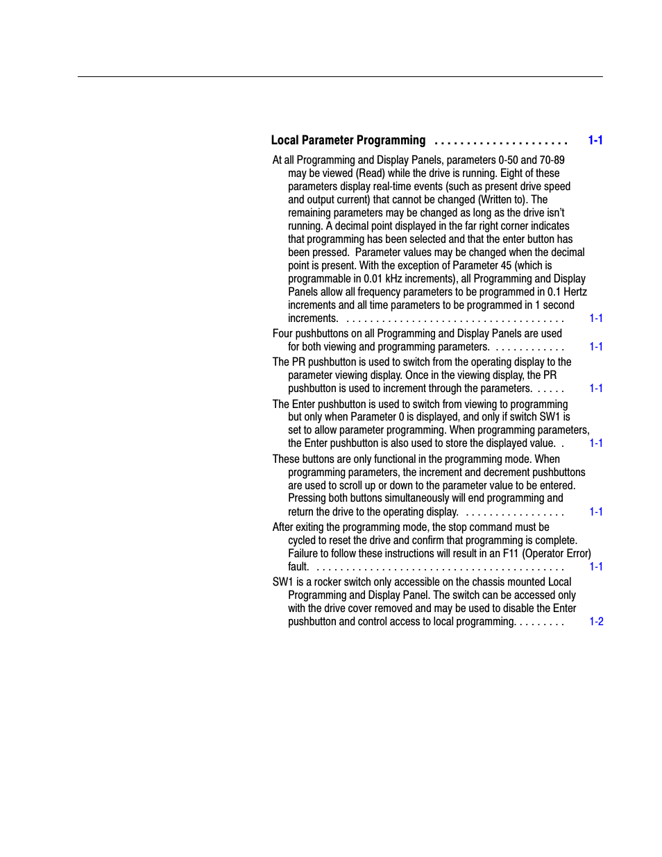 Rockwell Automation 1336VT AC DRIVE 5-300AMP (2-160KW) PROGRAMMING MANUAL User Manual | Page 3 / 87
