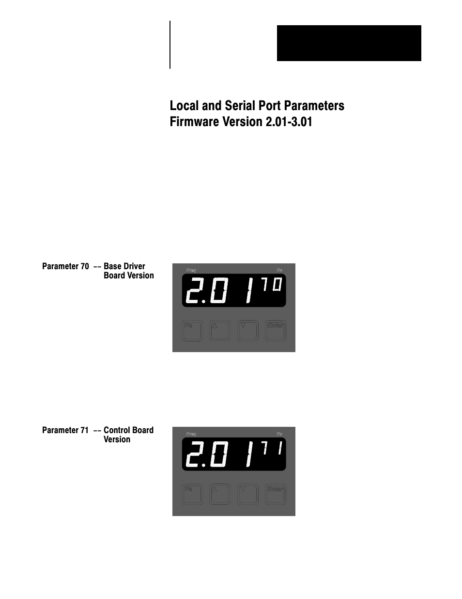 5 - parameters firmware version 2.01-3.01 | Rockwell Automation 1336VT AC DRIVE 5-300AMP (2-160KW) PROGRAMMING MANUAL User Manual | Page 64 / 87