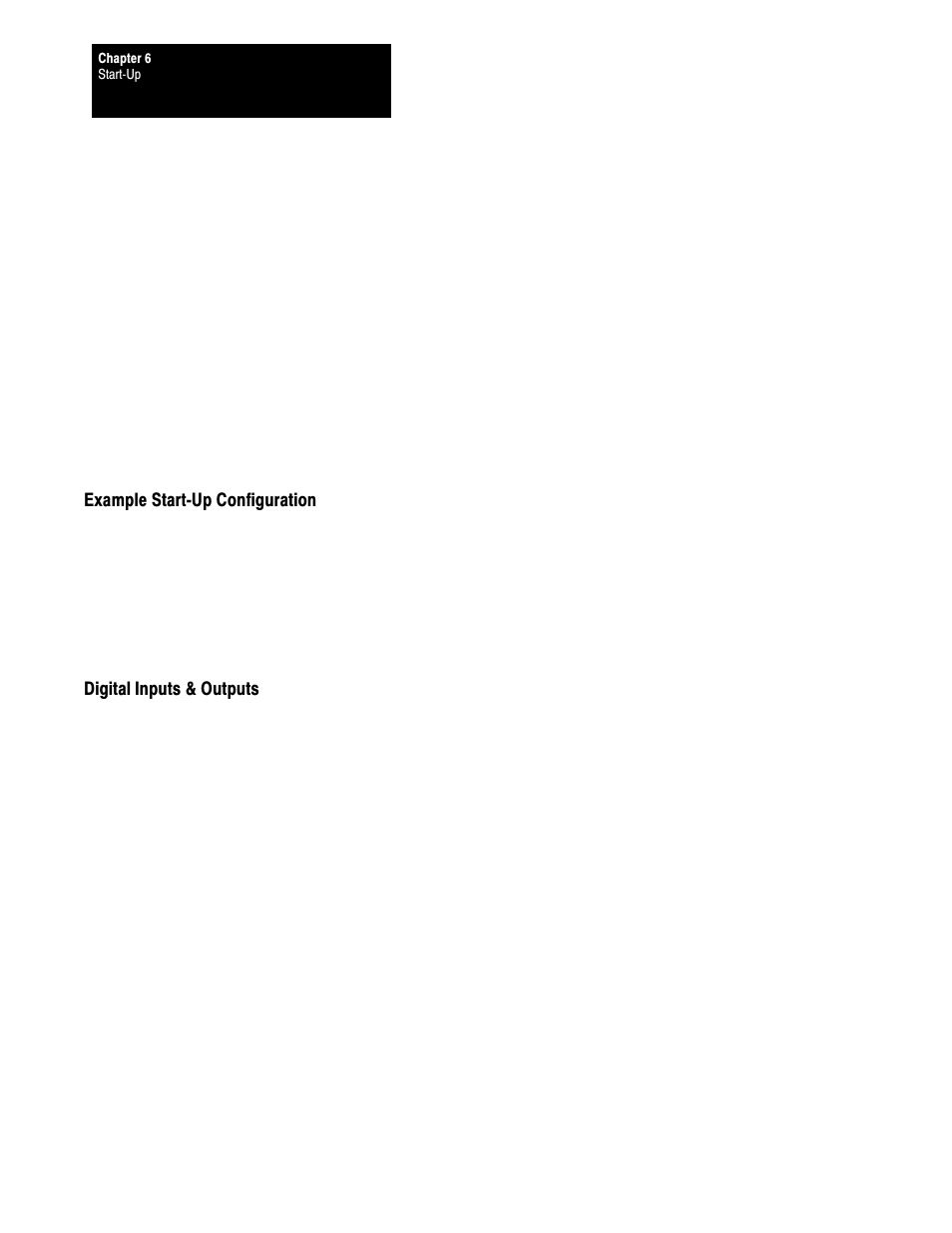 Example startup configuration, Digital inputs & outputs | Rockwell Automation 1395 Digital Reference Adapter Board User Manual | Page 48 / 86