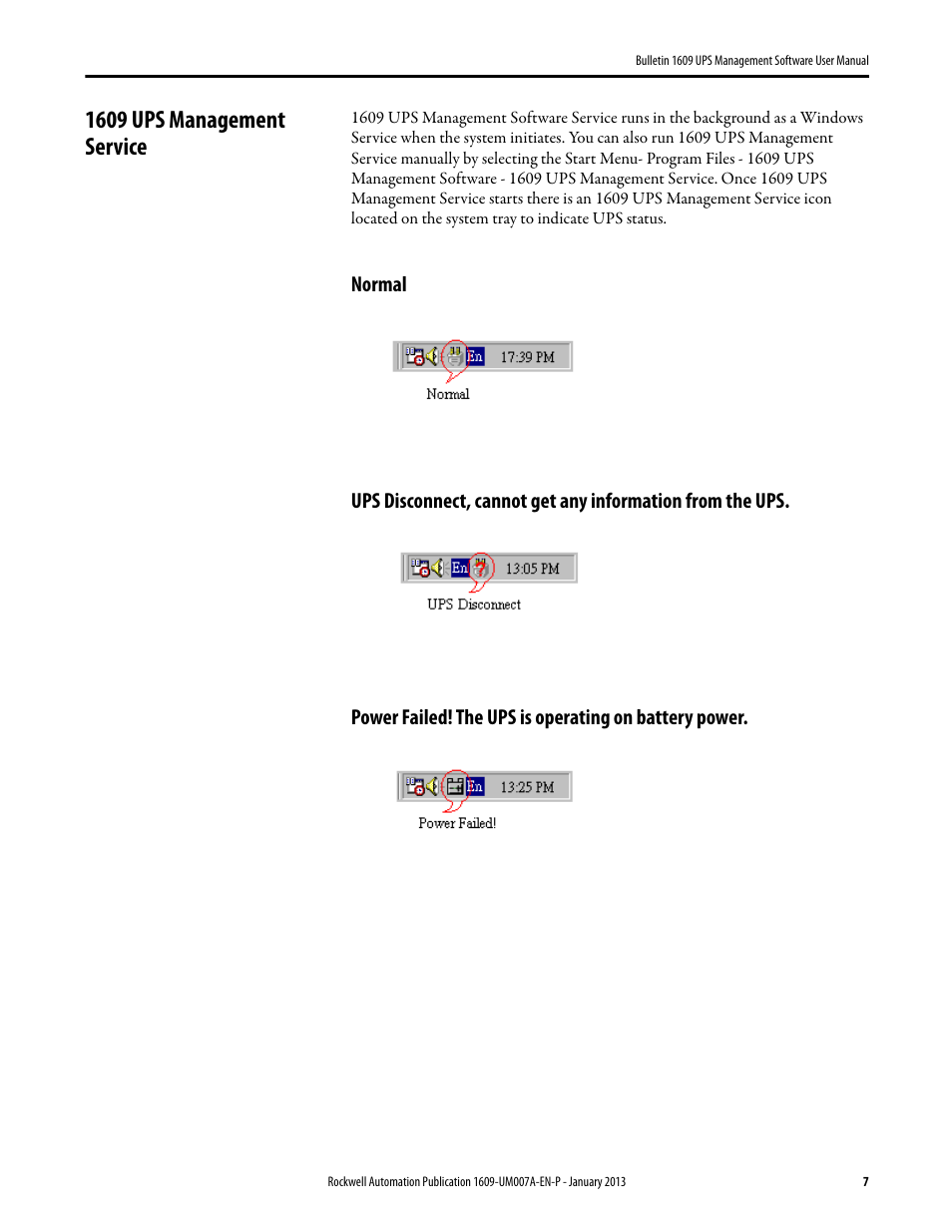 1609 ups management service, Normal | Rockwell Automation 1609 UPS Management Software User Manual User Manual | Page 9 / 44