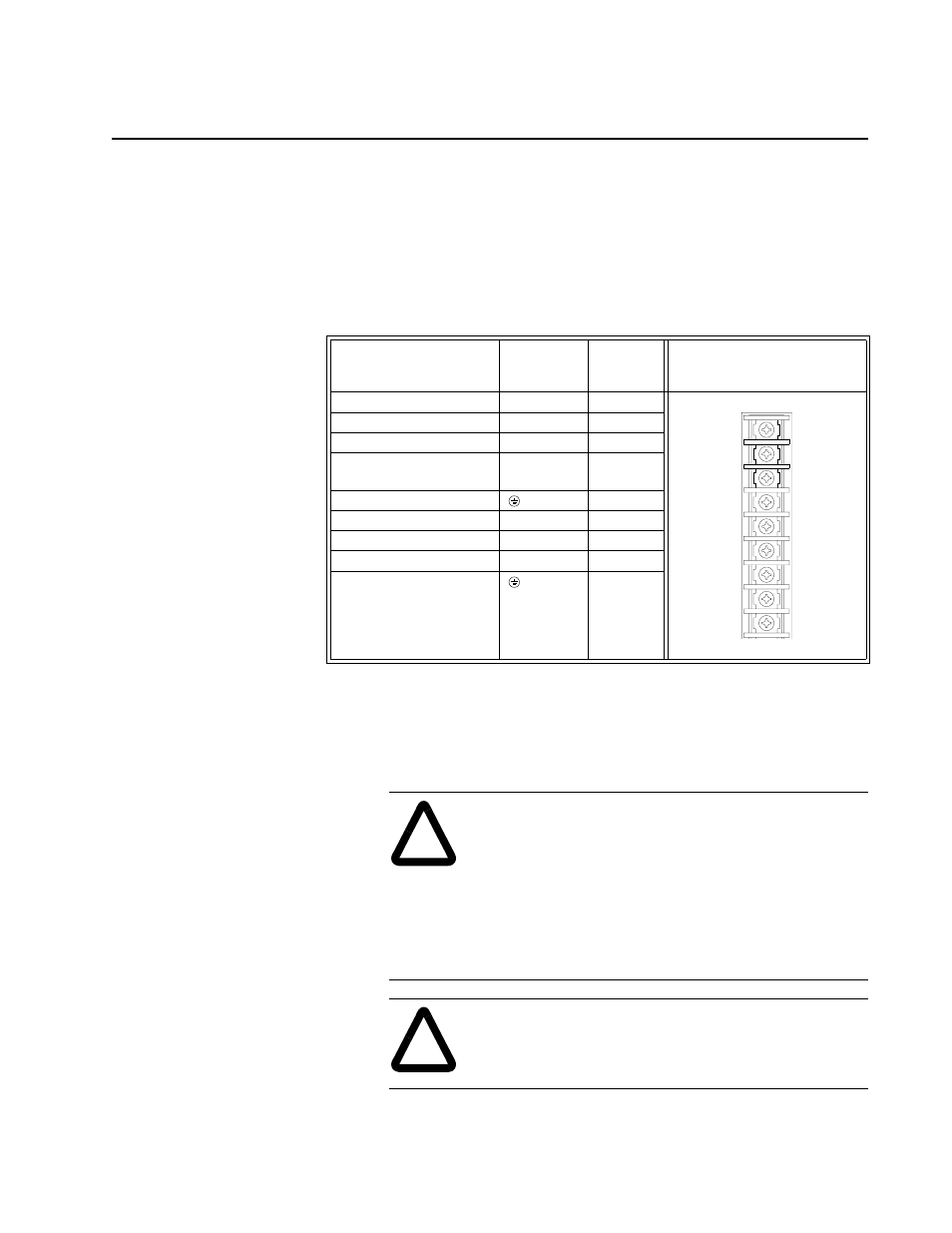 Power connections, Chapter 7, Power connect | Chapter 7, “power connections” de, Chapter 7, “power connections | Rockwell Automation 1398-DDM-xxx ULTRA 100 Series Drives Installation Manual User Manual | Page 105 / 300