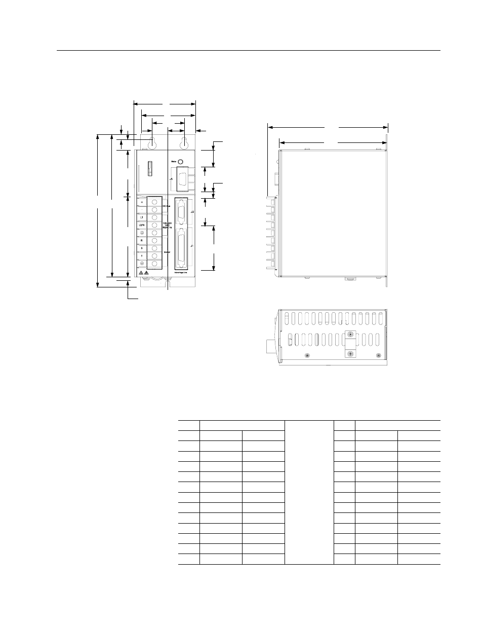 1398-ddm-005 and -005x mounting dimensions | Rockwell Automation 1398-DDM-xxx ULTRA 100 Series Drives Installation Manual User Manual | Page 55 / 300