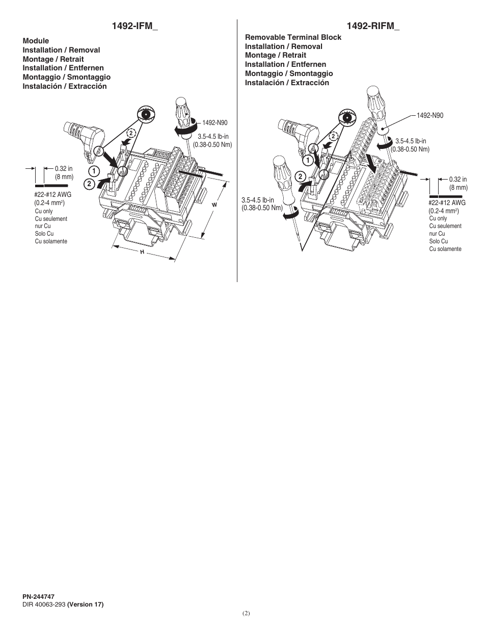 Rockwell Automation 1492-IFM20FN_RIFM20FN_IFM20D24N_IFM20D120N Narrow Standard Interface Modules User Manual | Page 2 / 6