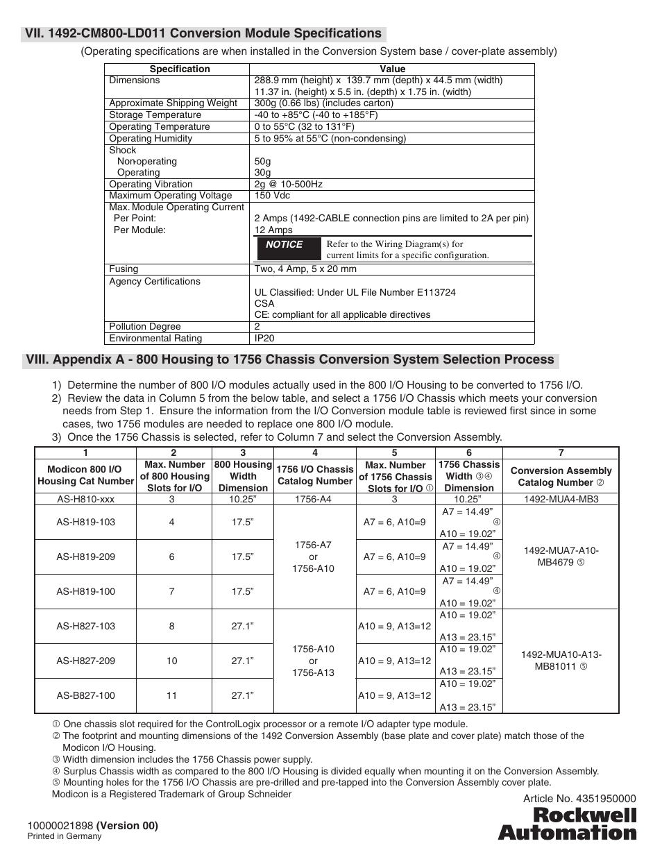 Rockwell Automation 1492-CM800-LD011 Field Wire Conv. Module for Modicon B838-032 to 1756-OB32 User Manual | Page 6 / 6