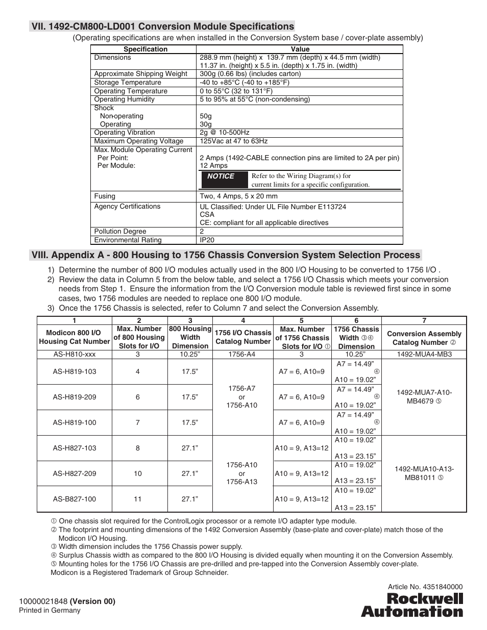 Rockwell Automation 1492-CM800-LD001 Field Wire Conv. Module for Modicon B802-008 to 1756-OA8 User Manual | Page 6 / 6