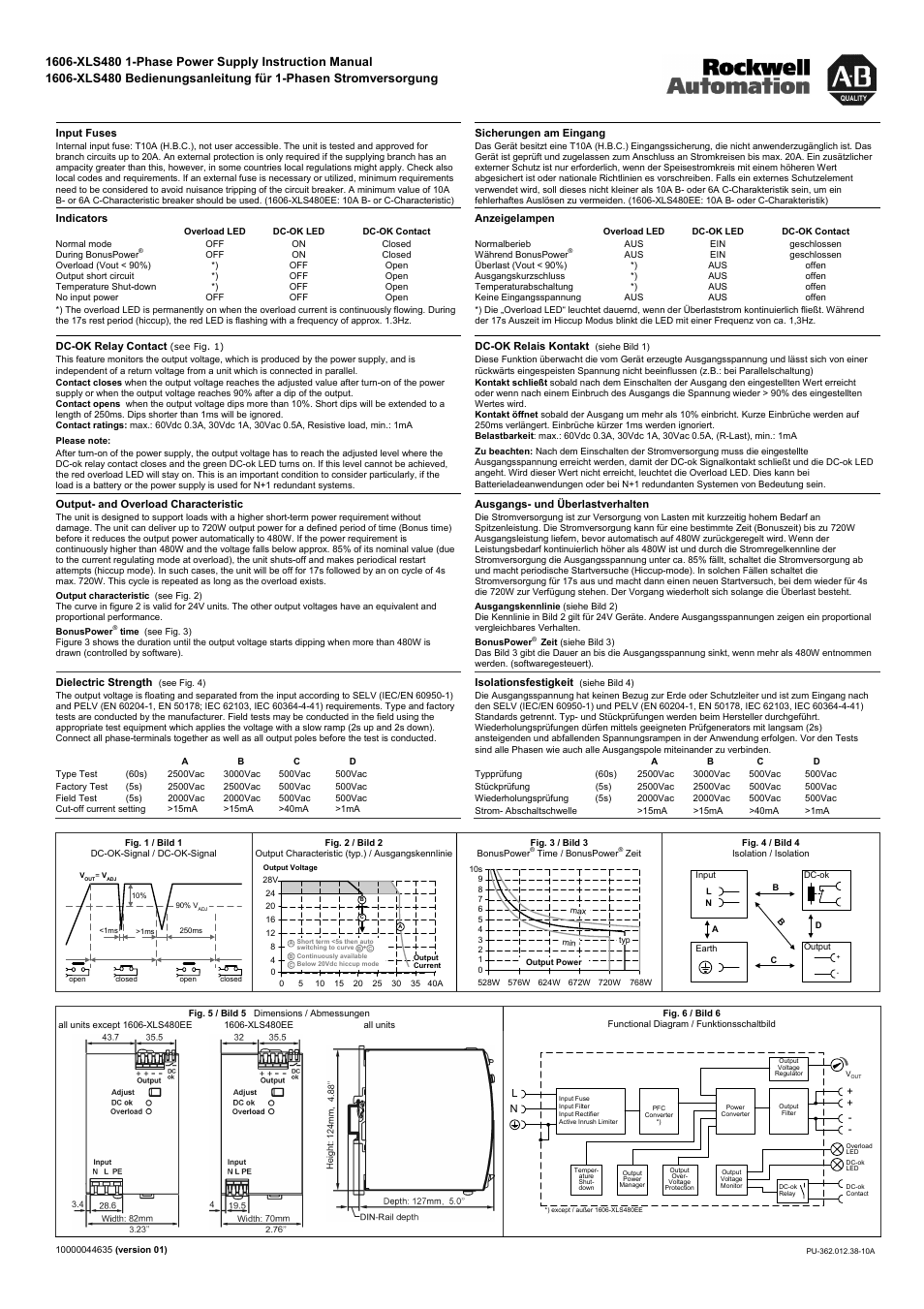 Rockwell Automation 1606-XLS480 DC Power Supply Single-Phase Input User Manual | Page 4 / 4