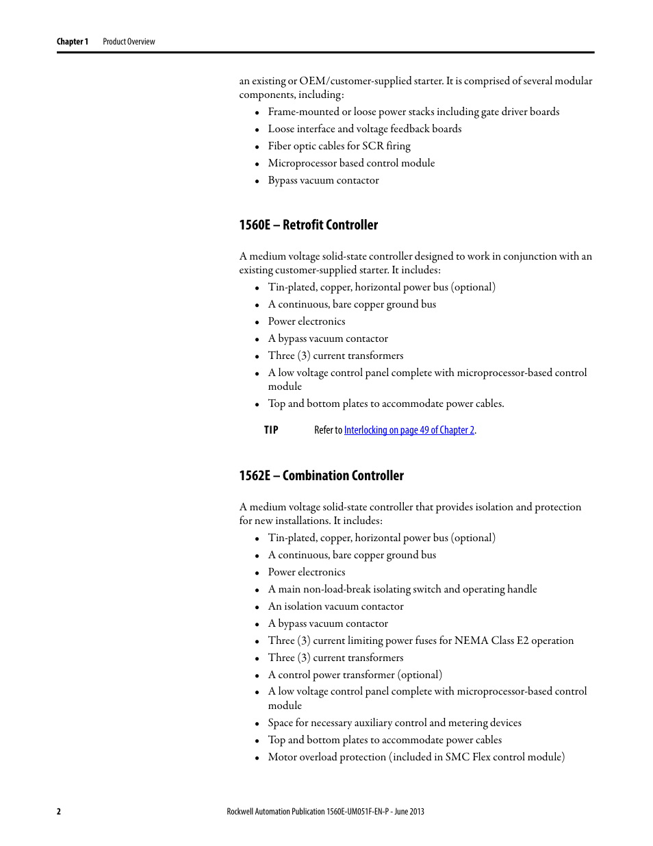 1560e – retrofit controller, 1562e – combination controller | Rockwell Automation MV SMC Flex Motor Controller (for Series K or later) User Manual | Page 12 / 216