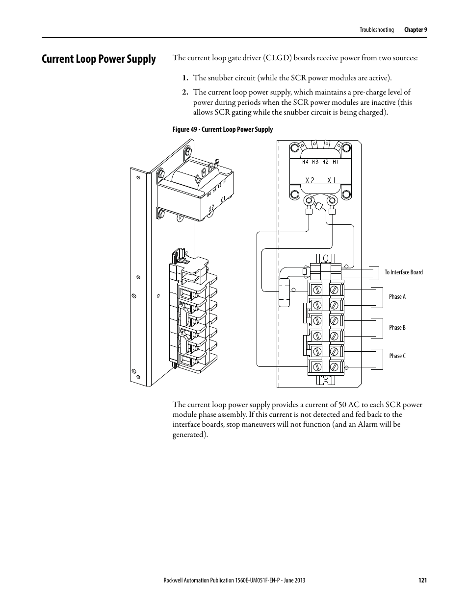 Current loop power supply | Rockwell Automation MV SMC Flex Motor Controller (for Series K or later) User Manual | Page 131 / 216