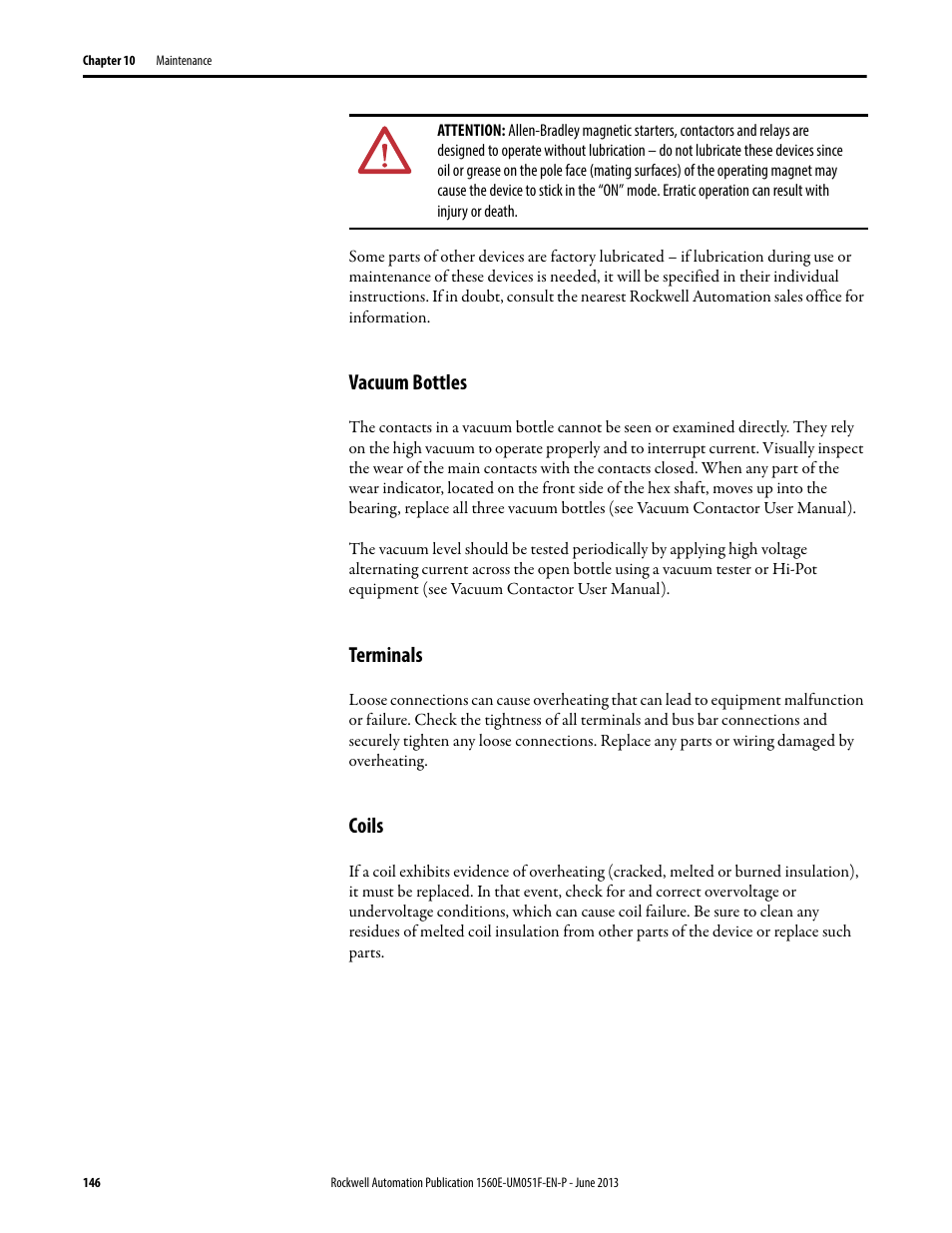 Vacuum bottles, Terminals, Coils | Vacuum bottles terminals coils | Rockwell Automation MV SMC Flex Motor Controller (for Series K or later) User Manual | Page 156 / 216