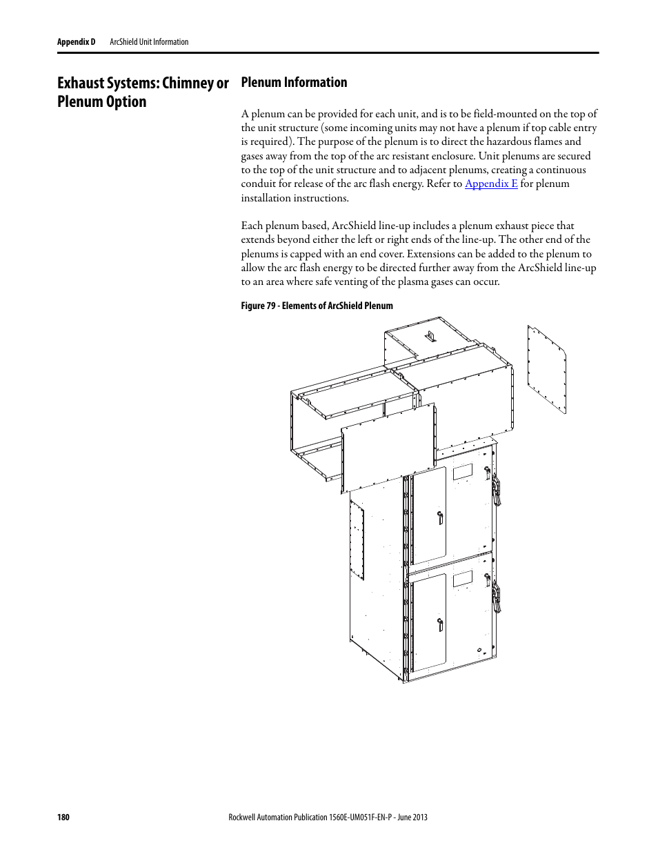 Exhaust systems: chimney or plenum option, Plenum information | Rockwell Automation MV SMC Flex Motor Controller (for Series K or later) User Manual | Page 190 / 216