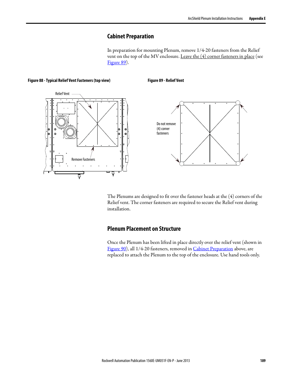 Cabinet preparation, Plenum placement on structure, Cabinet preparation plenum placement on structure | Rockwell Automation MV SMC Flex Motor Controller (for Series K or later) User Manual | Page 199 / 216