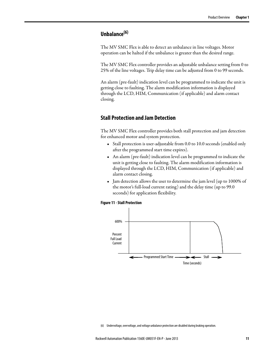 Unbalance, Stall protection and jam detection, Unbalance stall protection and jam detection | Rockwell Automation MV SMC Flex Motor Controller (for Series K or later) User Manual | Page 21 / 216