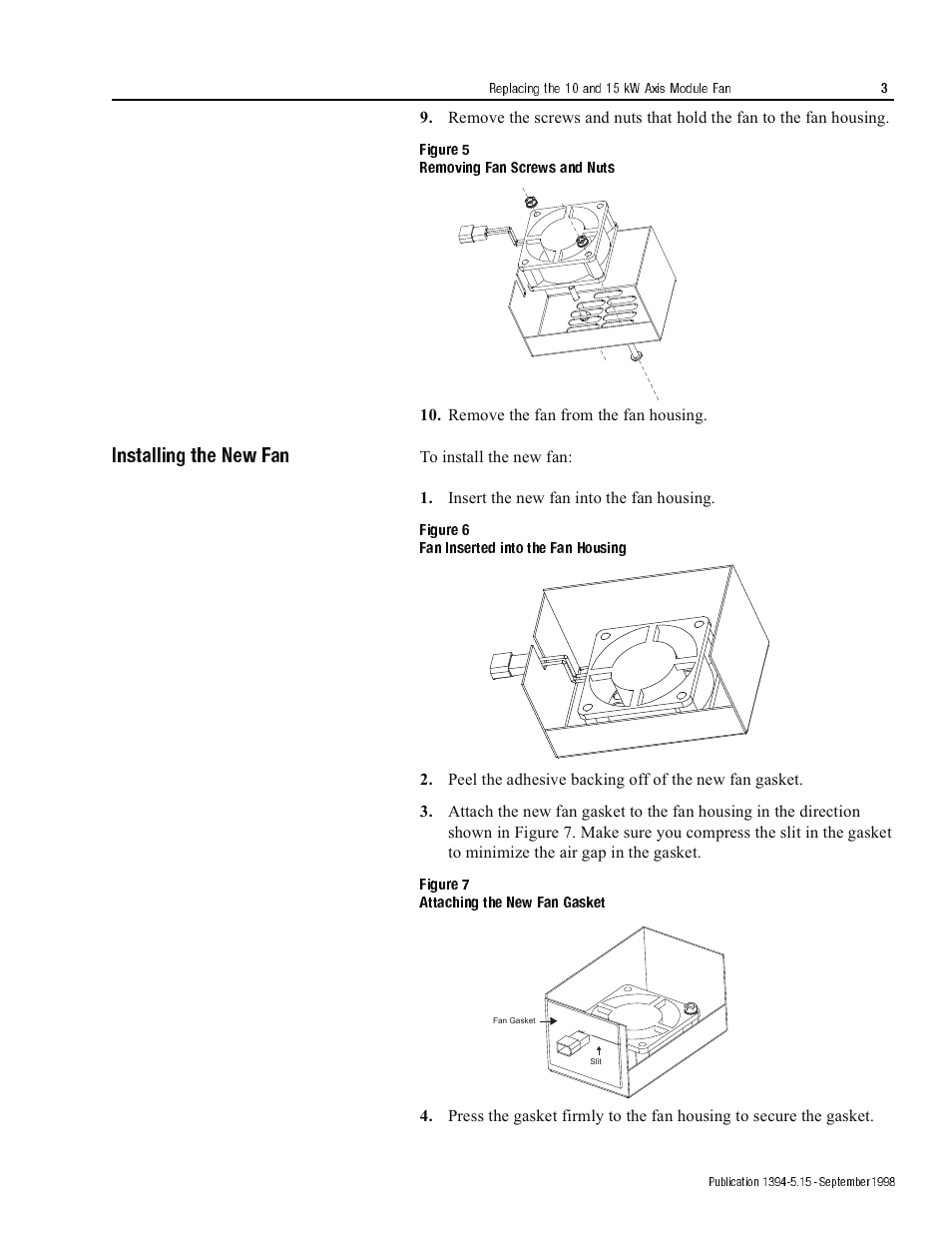 Installing the new fan | Rockwell Automation 1394-AM50_AM75 Replacing the 10 and 15 kW Axis Module User Manual | Page 3 / 4