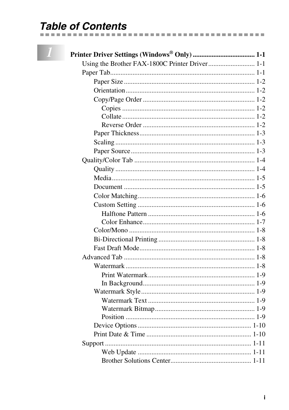 Brother IntelliFax FAX-1800C User Manual | Page 2 / 40
