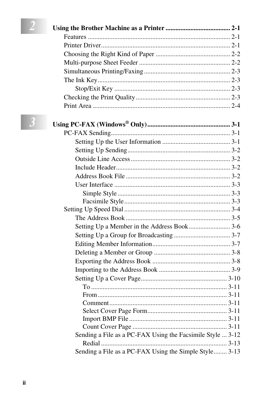 Brother IntelliFax FAX-1800C User Manual | Page 3 / 40