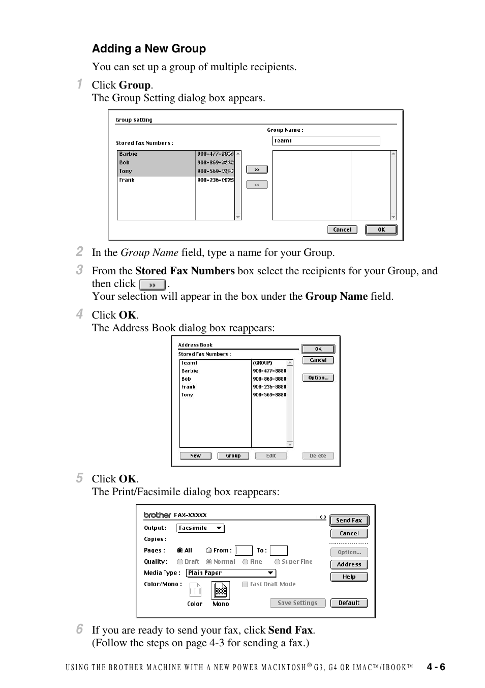 Adding a new group, Adding a new group -6 | Brother IntelliFax FAX-1800C User Manual | Page 40 / 40