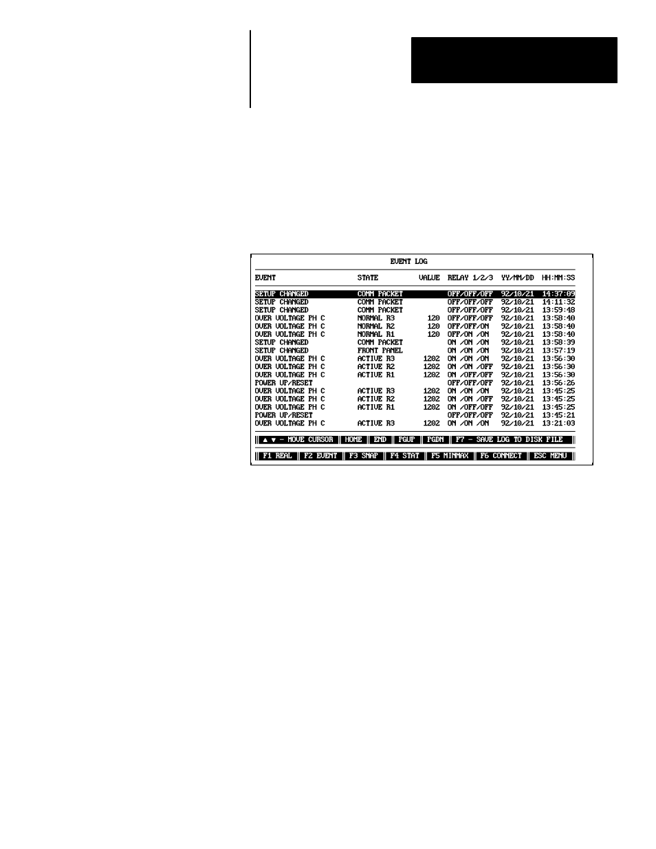 Event log | Rockwell Automation 1400-SP PowerMonitor Software User Manual | Page 45 / 86