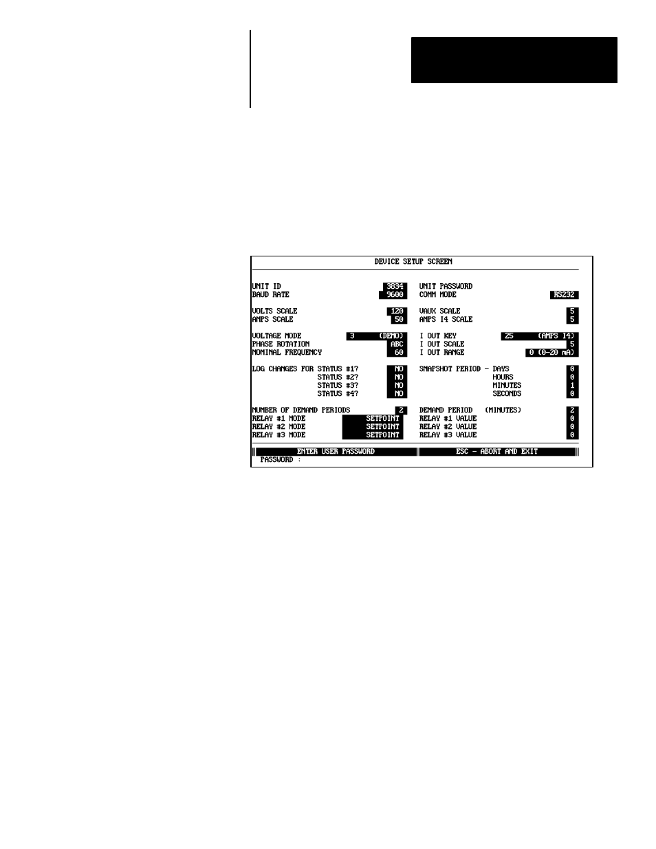 Device setup, Setup parameter descriptions | Rockwell Automation 1400-SP PowerMonitor Software User Manual | Page 51 / 86