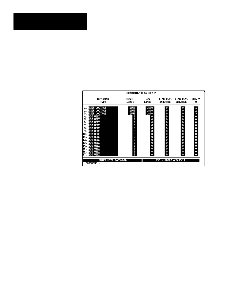 Setpoint/relay setup, Setpoint parameter descriptions | Rockwell Automation 1400-SP PowerMonitor Software User Manual | Page 54 / 86